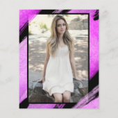 Budget Modern Hot Pink Surprise Sweet 16 Uitnodigi (Achterkant)