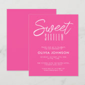 BUDGET Modern Hot Pink Sweet Zestien 16e verjaarda (Voorkant / Achterkant)