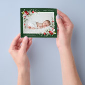 Budget Modern Hulstbes Greenery Foto Kerstmis Flyer (Hand)