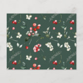 Budget Modern Hulstbes Greenery Foto Kerstmis Flyer (Achterkant)