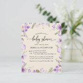 Budget Modern Lavender Baby shower Uitnodiging (Staand voorkant)