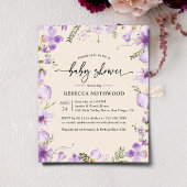 Budget Modern Lavender Baby shower Uitnodiging