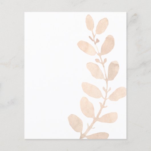 Budget Modern Leaves Script Wedding RSVP (Achterkant)