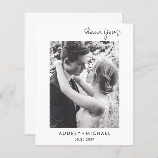 BUDGET Modern legant Weddenschap Foto Dank je wel (Voorkant / Achterkant)