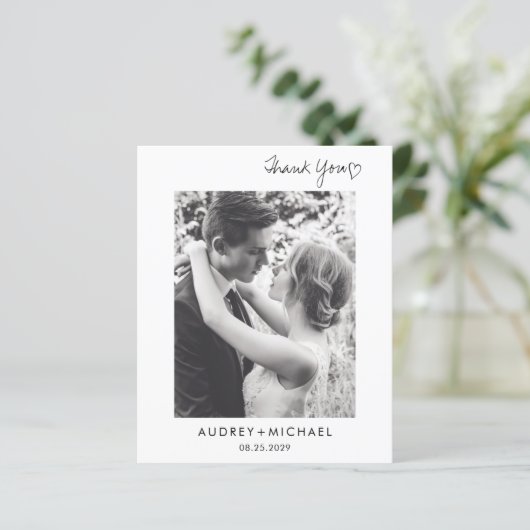BUDGET Modern legant Weddenschap Foto Dank je wel (Staand voorkant)