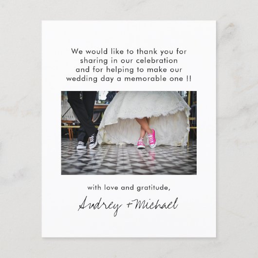 BUDGET Modern legant Weddenschap Foto Dank je wel (Achterkant)
