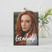 Budget Modern Lettering 3 Foto Graduation Party Kaart (Staand voorkant)