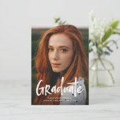 Budget Modern Lettering Eenvoudig 4 foto Afstudere Aankondiging (Staand voorkant)