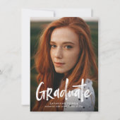Budget Modern Lettering Eenvoudig 4 foto Afstudere Aankondiging (Voorkant)
