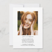 Budget Modern Lettering Twee Foto Graduation Party Kaart (Achterkant)