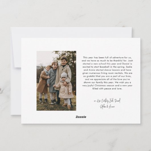 Budget Modern Lettering Twee foto Vrolijk Kerstfee Feestdagenkaart (Achterkant)