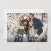 Budget Modern Lettering Twee foto Vrolijk Kerstfee Feestdagenkaart (Voorkant)