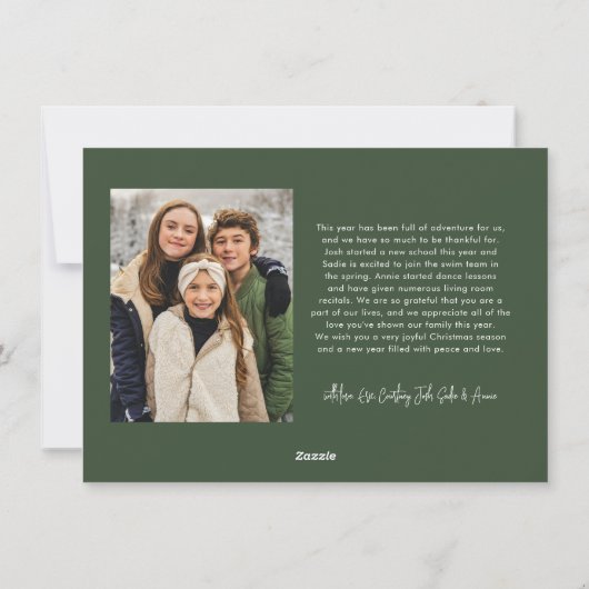 Budget Modern Lettering Twee foto Vrolijk Kerstfee Feestdagenkaart (Achterkant)