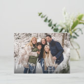 Budget Modern Lettering Twee foto Vrolijk Kerstfee Feestdagenkaart (Staand voorkant)