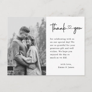 Budget Modern Love Script Weduwfoto Hartelijk dank Briefkaart