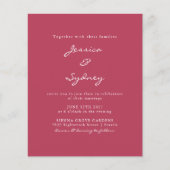 Budget Modern Magenta Script Wedding (Voorkant)