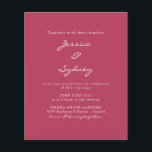 Budget Modern Magenta Script Wedding<br><div class="desc">Budgetminimalistische moderne Magenta-scriptweddenschappen</div>