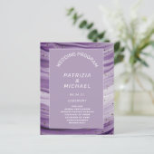 Budget Modern Mauve Paarse Trouwprogramma (Staand voorkant)
