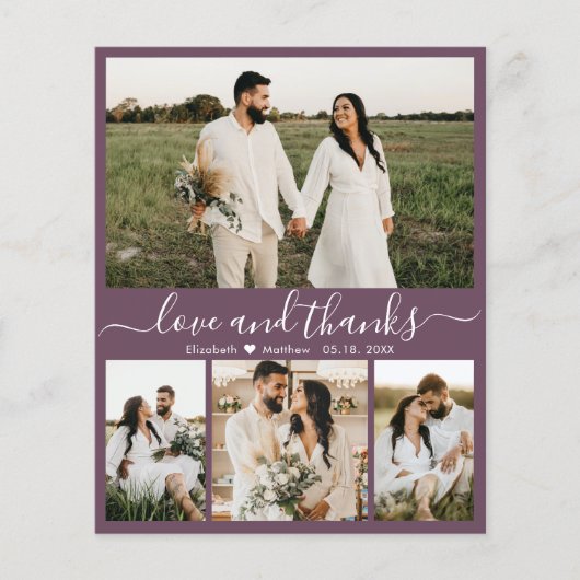 Budget Modern Mauve Photo Weddenschap Hartelijk da (Voorkant)