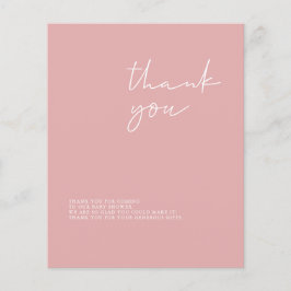 Budget modern meisje Baby shower - Hartelijk dank