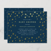 Budget Modern Midnight Blue Stars Baby shower (Voorkant / Achterkant)