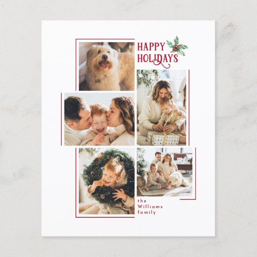 Budget Modern Minimaal 5 Fotocollage Kerstmis (Voorkant)