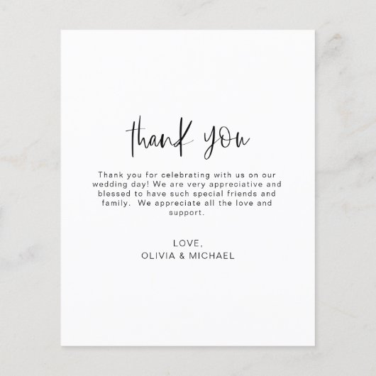 Budget Modern Minimalist bedankkaarten (Achterkant)