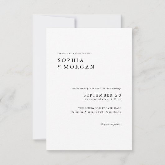 Budget Modern Minimalist Boho Photo Wedding Kaart (Achterkant)