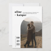 Budget Modern & Minimalist Elegant Photo Wedding Kaart (Achterkant)