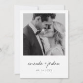 Budget Modern & Minimalist Elegant Photo Wedding Kaart (Voorkant)