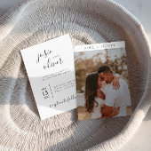 Budget Modern & Minimalist Elegant Photo Wedding Kaart