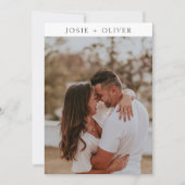 Budget Modern & Minimalist Elegant Photo Wedding Kaart (Voorkant)