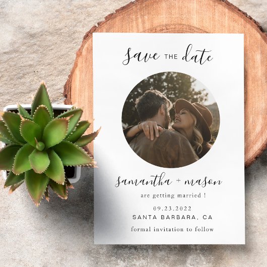 Budget Modern & Minimalist Elegant Photo Wedding Save The Date