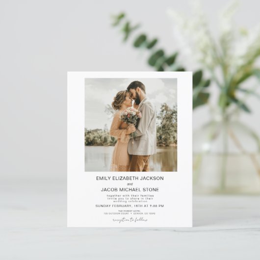 Budget Modern Minimalist White Wedding Foto 4 (Staand voorkant)