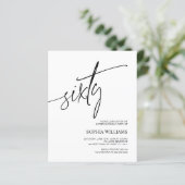 Budget Modern Minimalistisch 60e Verjaardag Uitnod (Staand voorkant)