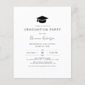 Budget Modern Minimalistisch Chic Graduation Party (Voorkant)