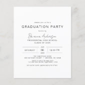 Budget Modern Minimalistisch Chic Graduation Party (Voorkant)