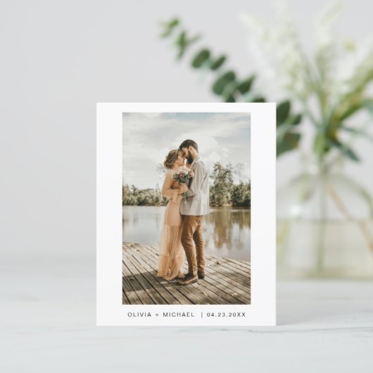 Budget Modern minimalistisch Elegant Photo Wedding (Staand voorkant)