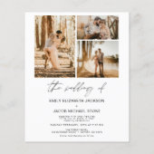 Budget Modern minimalistisch Elegant Photo Wedding (Achterkant)