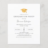 Budget Modern Minimalistisch Goud Afstudeerfeest (Voorkant)