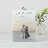 Budget Modern Minimalistisch Script 2 Foto Save The Date (Staand voorkant)