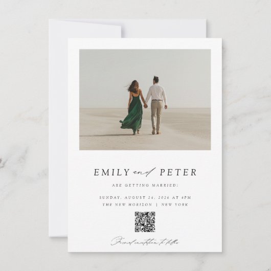 Budget Modern Minimalistisch Script 2 Foto Save The Date (Achterkant)