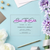 Budget Modern Minimalistisch Script Save The Date Acryl Uitnodigingen (Insitu (Huwelijk))