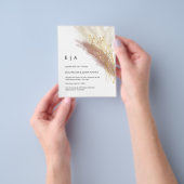Budget Modern Monogram Boho Roze Goud Pampas Gras Flyer (Hand)