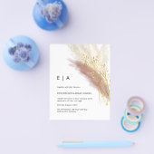 Budget Modern Monogram Boho Roze Goud Pampas Gras Flyer (Enkel)