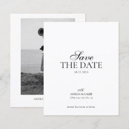 BUDGET Modern Monogram Foto Huwelijk Opslagkaart