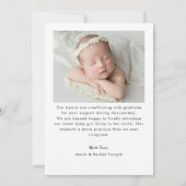 Budget Modern Newborn Baby Photo Collage Birth Aankondiging (Achterkant)