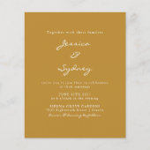 Budget Modern Ochre Script Weddenschap (Voorkant)