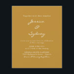 Budget Modern Ochre Script Weddenschap<br><div class="desc">Budgetminimalistische moderne Ochre Yellow Mustard Script Weddenschap</div>