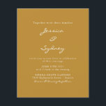 Budget Modern Ochre Script Weddenschap<br><div class="desc">Budgetminimalistische moderne Ochre Yellow Mustard Script Weddenschap</div>